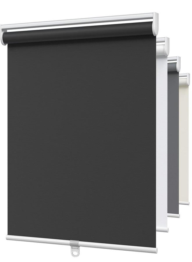 MYshade Blackout Cordless Roller Shades, Room Darkening Free-Stop Roll Up Blinds for Windows, Pull Down Blocking Blind for Home and Office, Easy to Install, 36" X 72", Black - Image 1